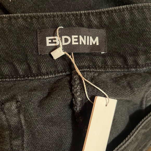 NWT EB Denim Low Rise Lace Up Wide Leg Jeans in Fox Black - Picture 8 of 10